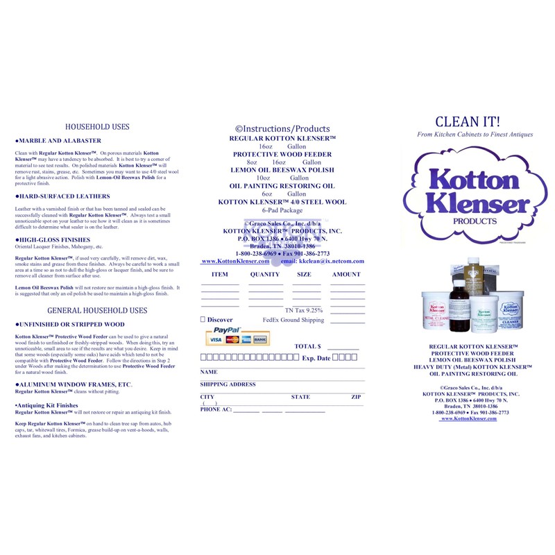 Kotton Klenser Lemon OIL Beeswax Polish 1 Gallon