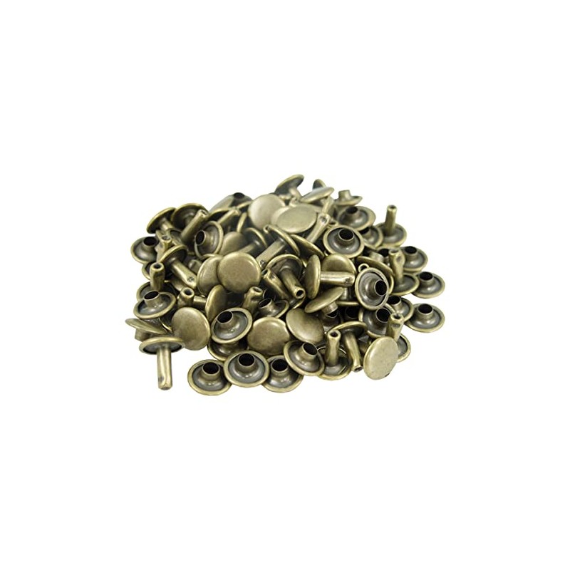 Springfield Leather Company Rivets, Antique Brass, Double Cap Rivets, Medium