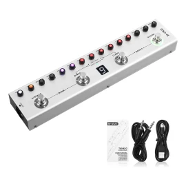 TUOMO M-VAVE Tank-B Pedal de Guitarra Multiefectos Graves con 36 Preajustes Editables, Coro, Amplificador, Retardo, Reverberación, MOD, IR CAB, Grabación de Música, Sintonizador, BT, Para Bajos