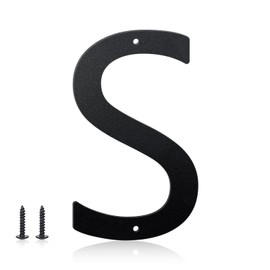 4 Inch House Numbers and Metal Letters for Outdoor Signs, House Numbers for Outside, Aluminum Address Letters and Numbers for Door, Mailbox, Garden, Perfect for Home or Office (Letter S)