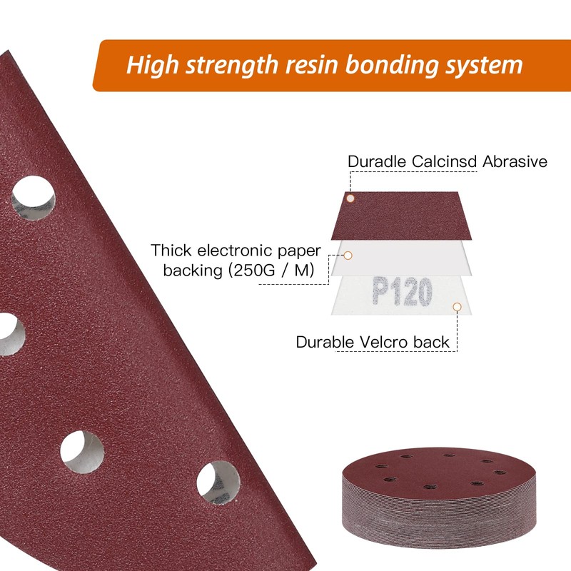180 mm Sanding Discs Grit 120, Pack of 40 Sandpaper