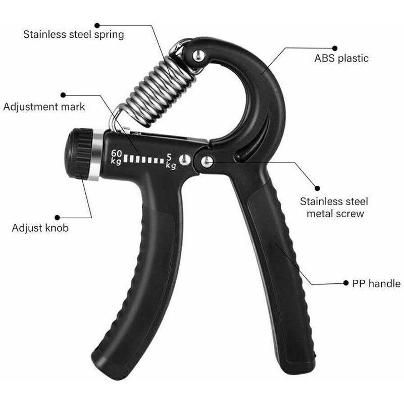 5-60Kg Adjustable Power Hand Grip Forearm Exerciser Gripper Strengthener Trainer