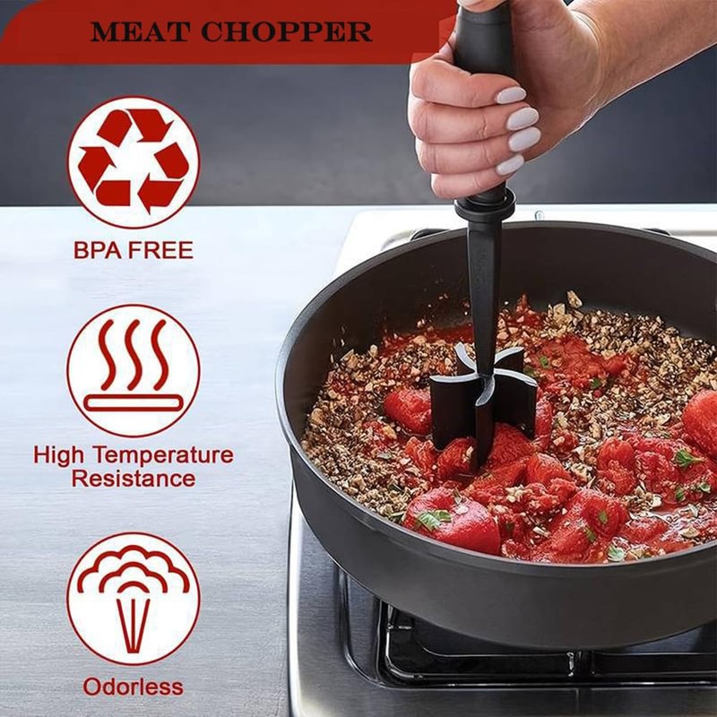 Poemtian Meat Chopper, 5 Curved Blades Meat Chopper Hamburger Chopper