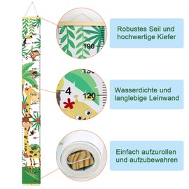 ouhos Height Chart Children's Size Gauge Children Growth Height Chart Roll Up Wall Hanging Altimeter Removable Canvas Measuring Guide Ruler for Baby Nursery Bedroom Wall Decoration with Box
