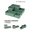 6 Piece Stackable Plastic Organizer Drawers Set, Multifunctional Stackable Storage