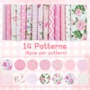 QTRQTR 84 Pcs Charm Packs for Quilting 5 Inch Pink