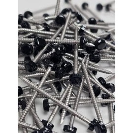 250 x UPVC 40mm Poly Top Pins Nails Plastic Headed Fascia Fixings (Black)