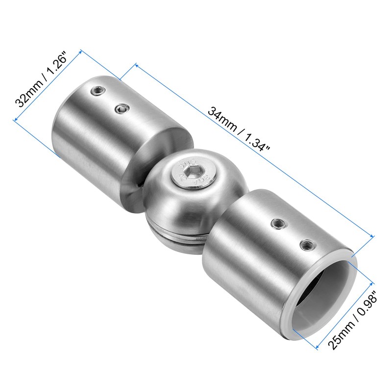 sourcing map 2pcs Corner Curtain Rod Connector, Hinged Elbow Connectors