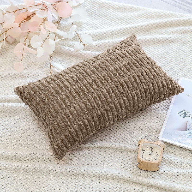 OTOSTAR Corduroy Decorative Throw Pillow Covers 16x24 Inch Super Soft