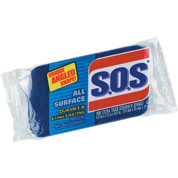 Sos S.O.S, CLO91017CT, All-Surface Scrubber Sponge, 12 / Carton, Blu