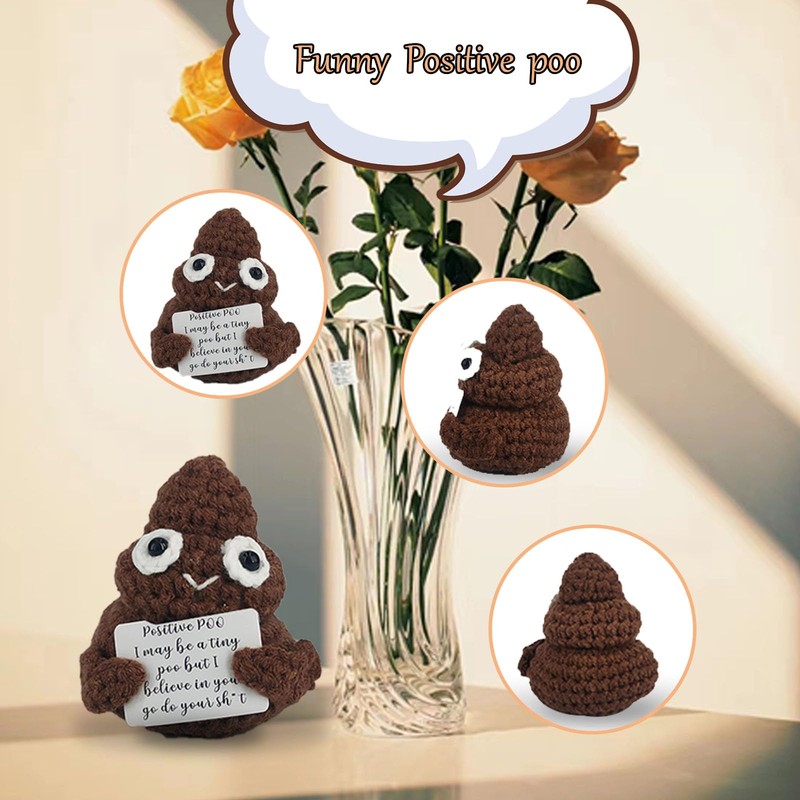 Usoway Funny Gifts Mini Positive Poo Cute and Funny White