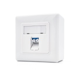 maintec Fibre Optic Connection Box 1x Duplex LC-UPC/LC-UPC Surface-Mounted Fiber Optic Keystone, Suitable for FTTH White