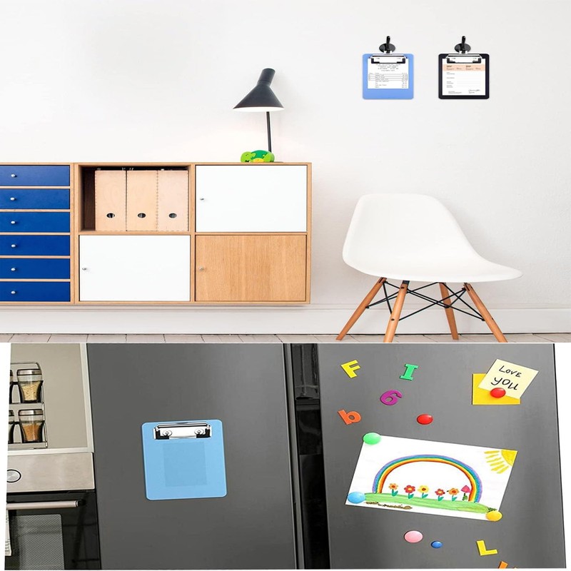 Clipboard Mini Size 2pcs Black + Blue Binder Clip Pocket