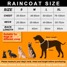 Dog Raincoat with Reflective Strip, Ultra Light Breathable Waterproof Dog Rain Jacket, Adjustable Waterproof Dog Raincoat with Hood, Suitable for Small, Medium, and Large Dogs (L)