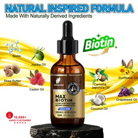 aokur Biotin Beard Oil for Men – Sandalwood Scented Beard Growth Oil with Castor, Vitamin B5 & Grape Seed – Soften & Tame Coarse Beards – Natural Grooming Gift for Him – 2 oz