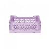 Ay-Kasa Folding Crate, Sturdy Folding Box, Plastic, Stackable, Orchid, Mini