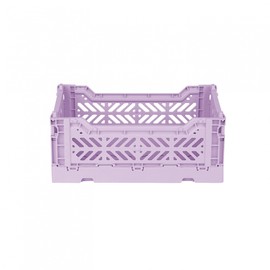 Ay-Kasa Folding Crate, Sturdy Folding Box, Plastic, Stackable, Orchid, Mini (27 x 17 x 11 cm)