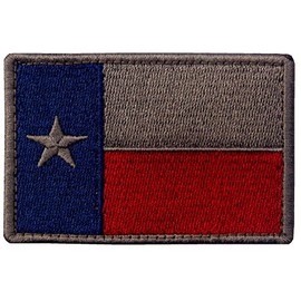 EmbTao Texas bordado táctico cierre gancho & Loop Patch, azul y Red, 1