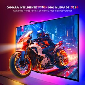 Tira Luces LED para TV con Cámara, Control por Voz y Aplicación, Músic Modo, Soporta 65-75 Pulgada TV, Trabaja con Android y iOS, TV Salandens Luz LED para Película, Juego y Entretenimiento Doméstico.