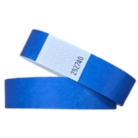 J&R Wristbands 3/4 inch 100 Pack Blue 19mm Tyvek Paperlike Used for Events.