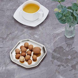 13x13 cm Square Appetizer Plates,Thick Stainless Steel Dinner Plates, Pasta Dessert Plates for Sushi, Fruit Oven/Dishwasher Safe, Set of 4,Silver