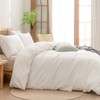 BESTOUCH Duvet Cover Set 100% Washed Cotton Linen Feel Super