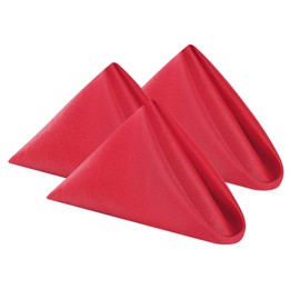 Cloth Napkins 17x17 inch Washable Polyester Dinner Napkins Soft Table Napkins for Wedding Party Dining Banquet(Red,12PCS)
