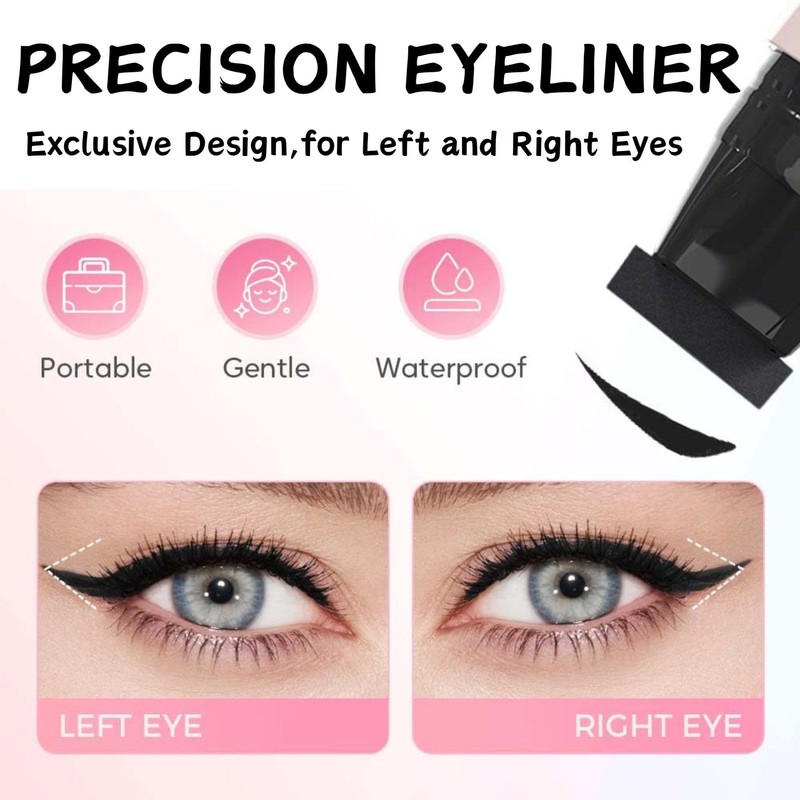 Eyeliner Stamp,Foldable Double Ended Winged Gel Eyeliners Pencil,Waterproof, Smudge Proof,