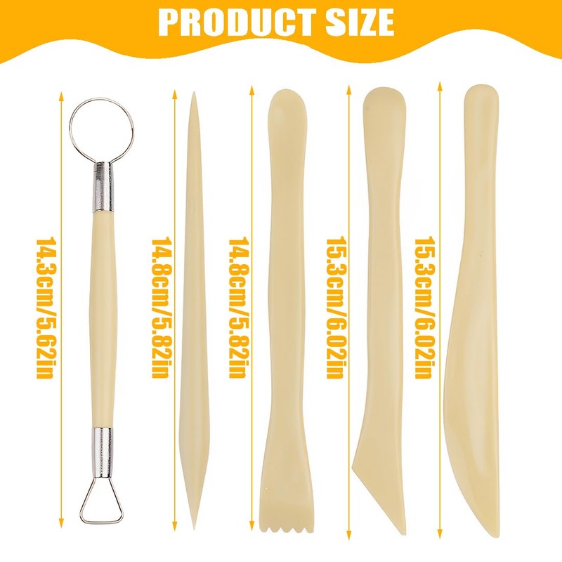 IKOPFLN 5 Piece Ceramic Sculptor Tools Clay Modelling Tools Clay