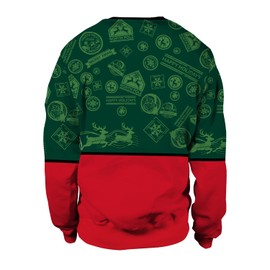 Jumppmile Unisex Ugly Cute Christmas Sweatshirt Crew Neck 3D Print Xmas Pullover Sweatshirt Hat Dog L/XL