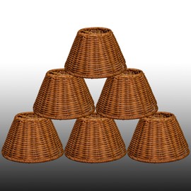 chandelier shades set of 6 small Empire lamp shades woven-wicker lamp shade, clip on lamp shades for chandeliers,candle chandelier wall sconces or small accent lamps