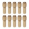 sourcing map 10pcs Brass Collet 3mm Brass Drill Chucks Mini