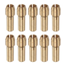 sourcing map 10pcs Brass Collet 3mm Brass Drill Chucks Mini Electric Grinder Quick Change Drill Chuck Bit Sets for Rotary Tools, 4.3mm Shank Diameter