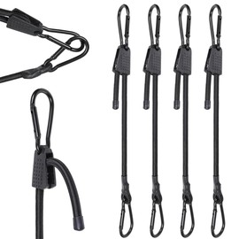 UrbanPulse Rubber Bands with Hooks, Adjustable, Carabiner Hook, Rubber Band, 7.9 - 39.4 inches (20 - 100 cm), Freely Stretchable, Bungee Strap, Securing Belt, Rubber Rope, For Luggage Securing Loads