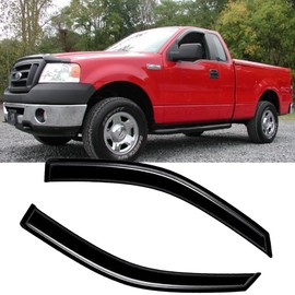 Deebior 94155Y Chrome Side Window Visor Wind Vent Deflector,4pc Outside Mount Style Shade Sun Rain Guards Set fit for 2009-2014 ford F150 Supercrew/Crew cab with 4 Full Size Doors