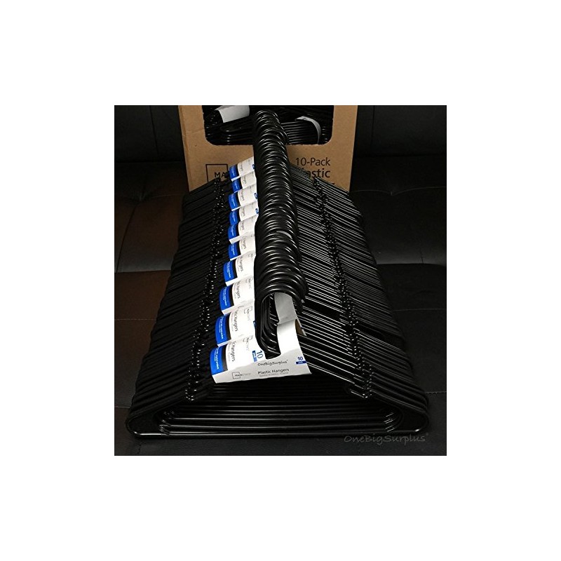 Lot 100 Mainstays Plastic Tubular Slotted Black Adult Clothing Clothes