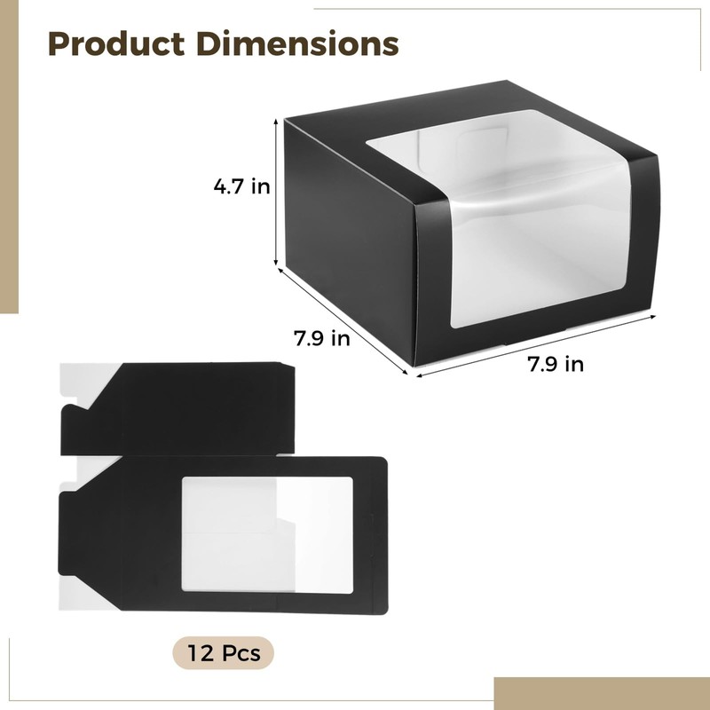 12 Pcs Cap Box with Window Display, Hat Storage Boxes,