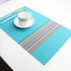 6pcs Placemats PVC Non Slip Washable Heat Resistant Rainbow Stripe