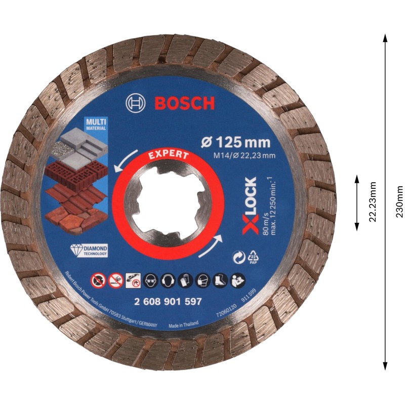 Bosch 1 x Expert Multi Material Turbo Diamond Cutting Discs