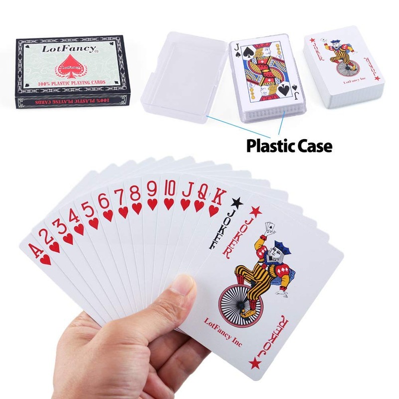 LotFancy Plastic Playing Cards Plastic 2 Decks Waterproof Poker Cards