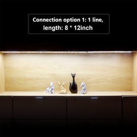 WOBANE LED Display Light Kit, Set of 8x12 inch LED Strip Bar, Cabinet Lighting for Showcase, Bookshelf,Kitchen Counter,Shelves,Rope Lighting with 24W Adapter,6000K White DIY Lamp,Cross Light