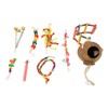 8pcs Parrot Toys Adjustable Coconut Shell Ladder Hanging Toys Interactive