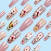 FNKFNK Butterfly Press on Nails Medium Coffin Fake Nails with