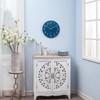 NIKKY HOME Navy Blue Wooden Wall Clock 12 Inch -