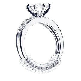 FABLAB Gold & Silver Ring Size Adjuster, Jewelry Guard Spacer Sizer Fitter Ring Size Adjuster for Loose Rings with a Set of 4 (Silver)