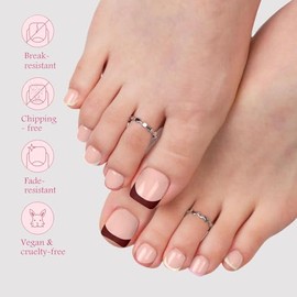 OPkssnails Uñas postizas cortas para pies, 150 unidades, tonos de piel, punta francesa, para mujer, uñas postizas de gel suave prediseñadas, extension