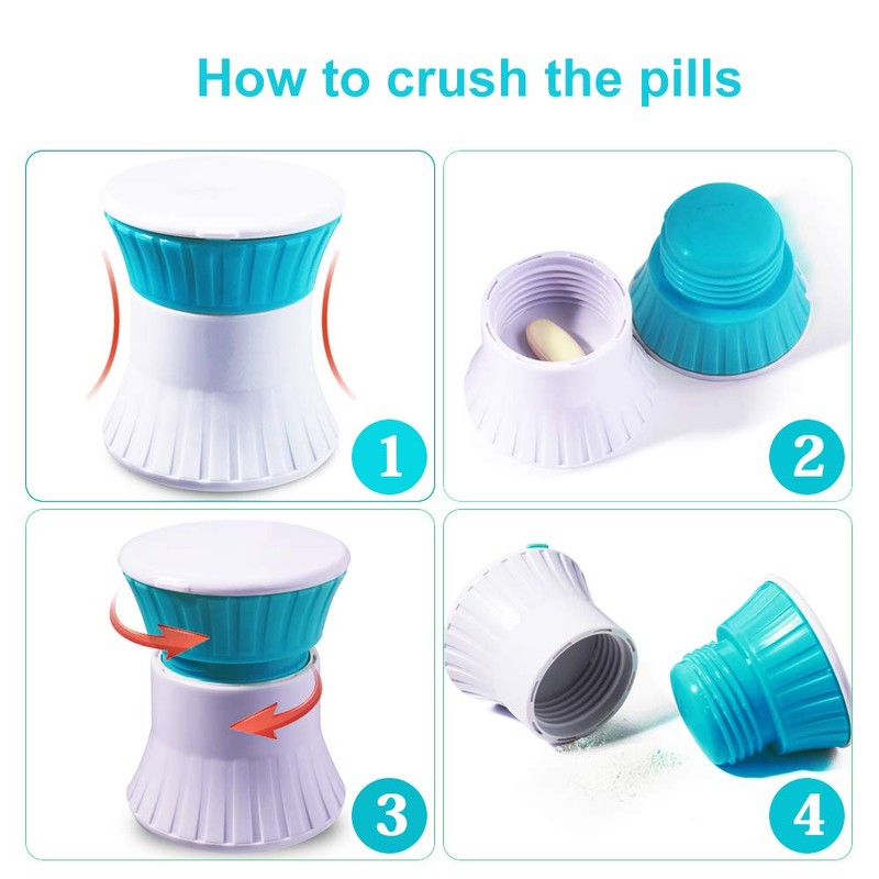 Multifunction Pill Cutter, Opret 3 in 1 Pill Splitter/Crusher/Box for
