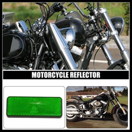 Hihaha 2 Pcs 87mm Green Universal Rectangular Reflective Warning Reflector Durable Material