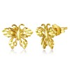 14k REAL Yellow Gold Butterfly Stud Earrings (10 x 8