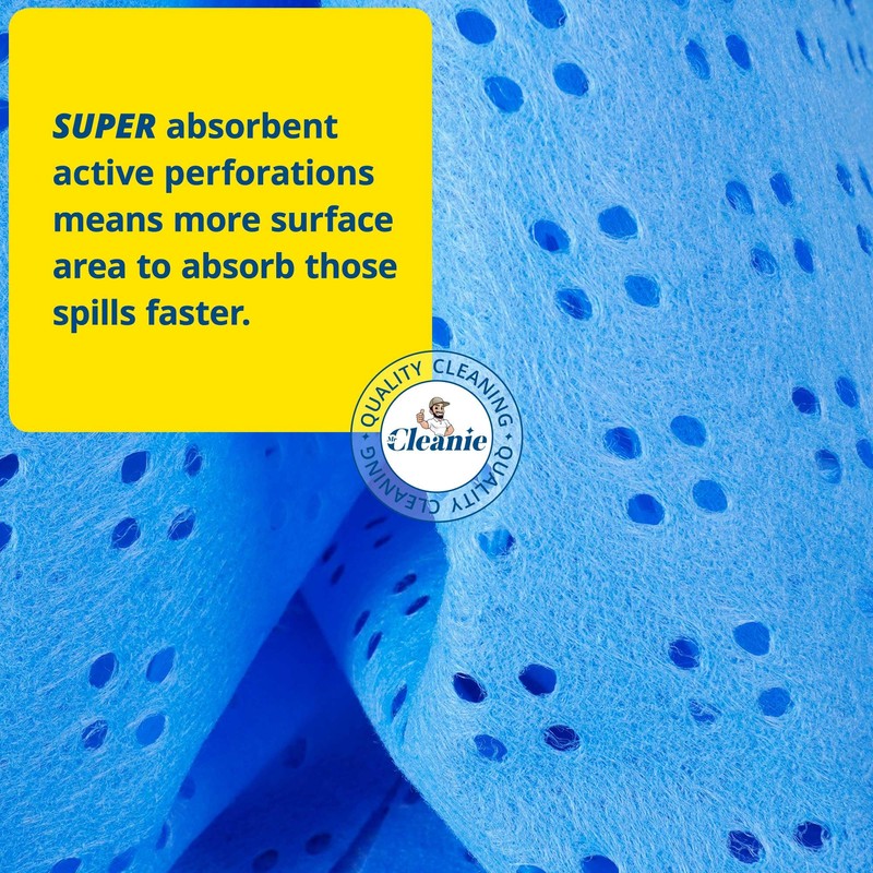 Mr Cleanie Super Absorbent Perforated Household Cleaning Cloths 100% Biodegradable